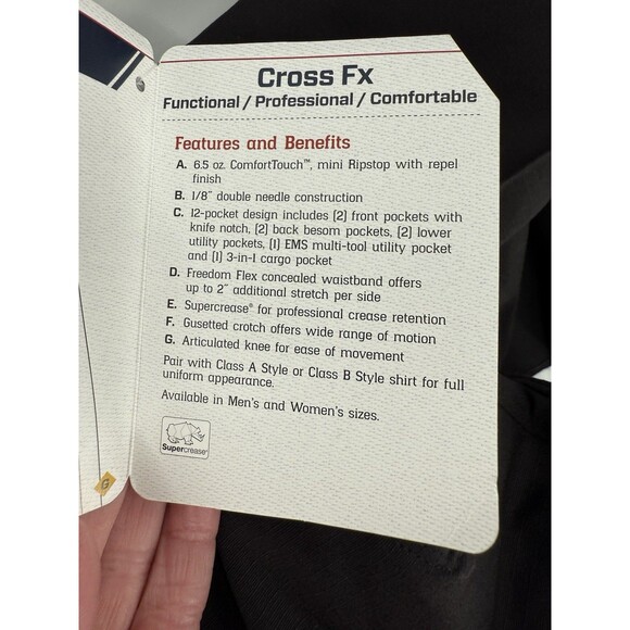 NEW TAGS Black EMS Flying Cross Pants Men's 32 Regular Ripstop Uniform Unhemmed - Picture 6 of 16